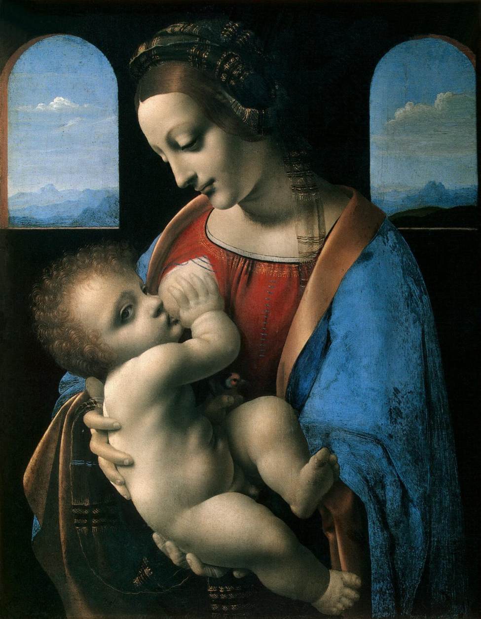 Madonna Litta 1490-91 by Leonardo Da Vinci -- Renaissance