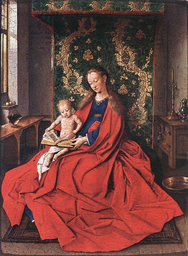 Madonna with the Child Reading 1433 by Jan van Eyck -- Renaissance