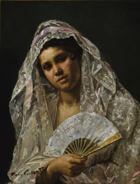 Spanish Dancer Wearing a Lace Mantilla by Mary Stevenson Cassatt 1873